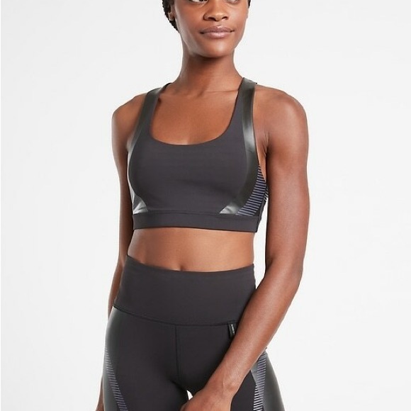 Athleta Black Sports Bra Medium Support